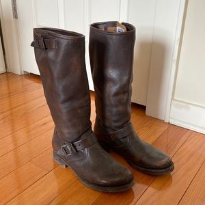 Frye Veronica Tall Boot in Brown Leather